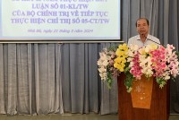 SƠ KẾT 03 NĂM THỰC HIỆN KẾT LUẬN SỐ 01-KL/TWVE62 TIẾP TỤC THỰC HIỆN CHỈ THỊ SỐ 05-CT/TW CỦA BỘ CHÍNH TRỊ
